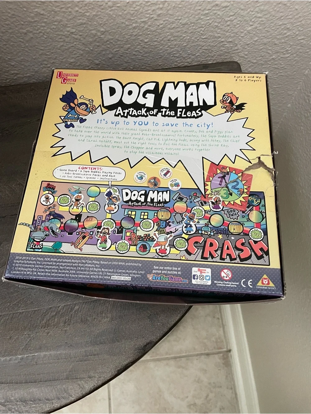 Dog Man Attack of the Fleas Board Game - Colorful Illustration